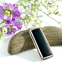 Load image into Gallery viewer, Matt onyx midnight bunny pendant
